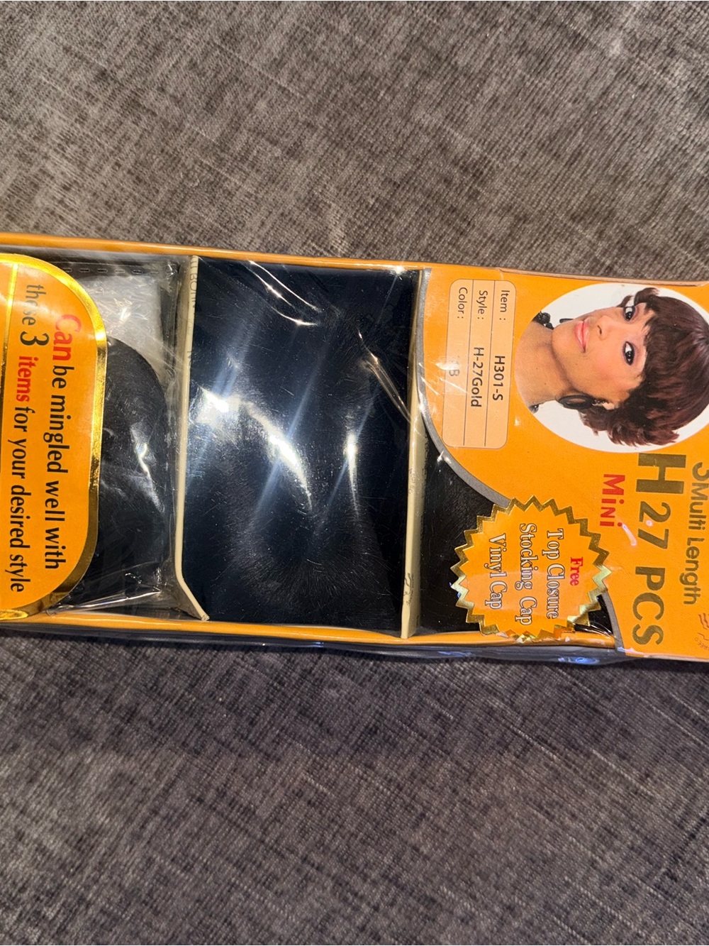 H27 PCS Mini Human Hair Wig Set Multi Length Color 1B Pre-Cut New - Picture 4 of 4
